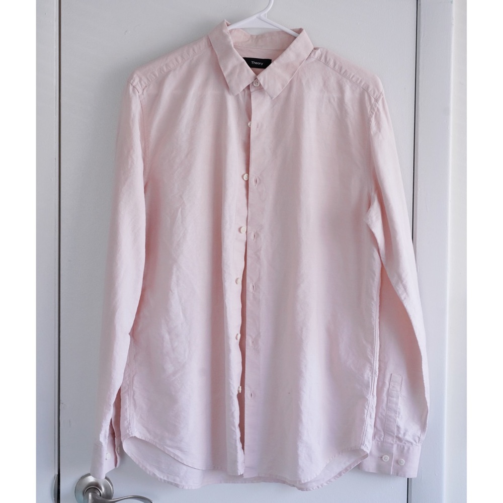 Theory linen blend shirt men's M